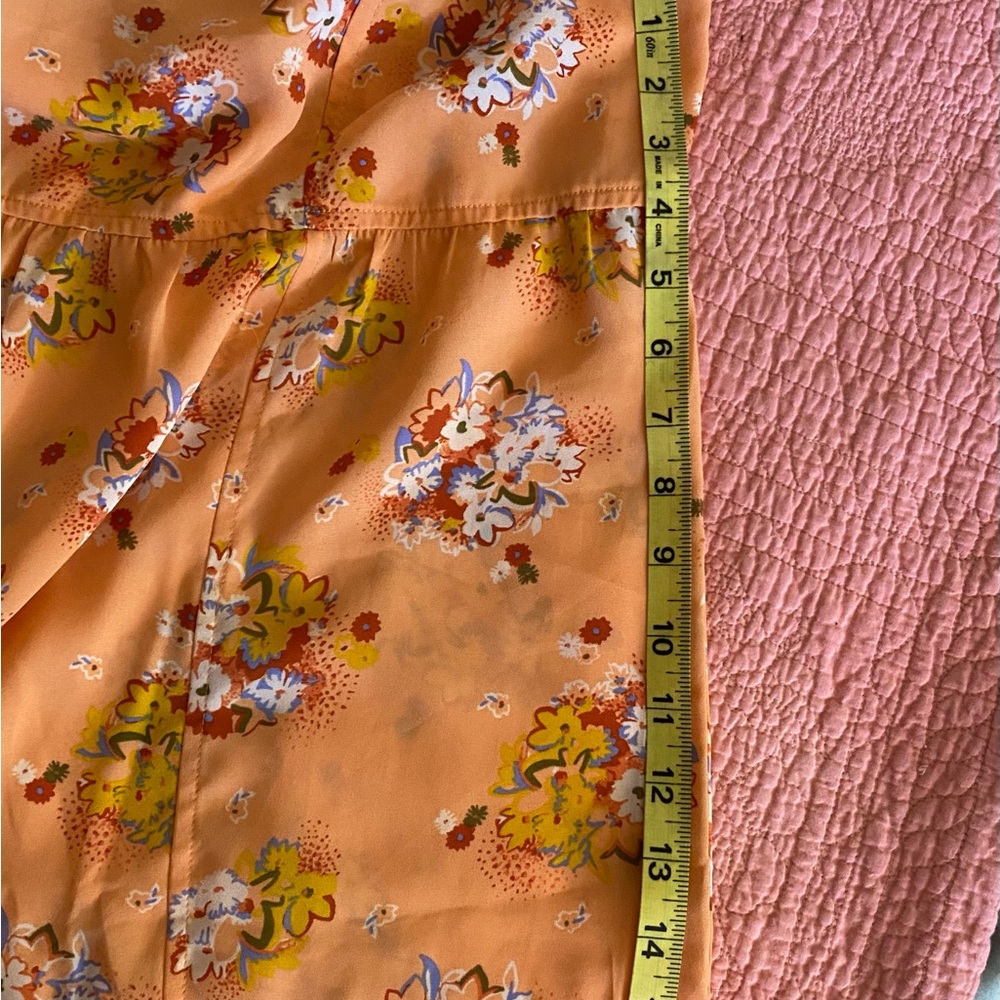 LOFT Tank top, ruffle sleeves coral. Sz XL - Picture 6 of 6